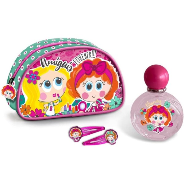 Lorenay Estuche de Colonia Chamoy de 50 ml con 2 clips, para niñas