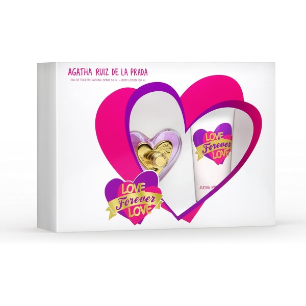 Puig Eau de Toilette Love Forever Love de Agatha Ruiz de la Prada, de 50 ml con vaporizador, body lotion 100 ml, para mujeres