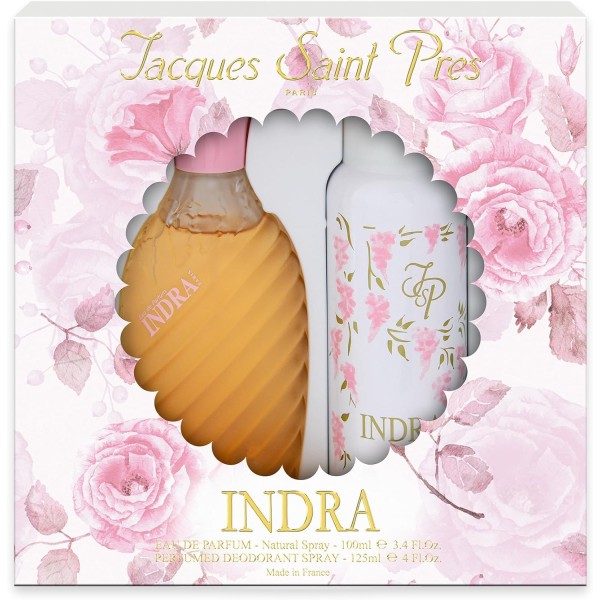 Jacques Saint Pres Eau de Toilette Indra de 100 ml con vaporizador, con Deo de 125 ml, estuche, para mujeres