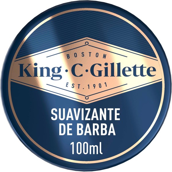 Gillette King Bálsamo Barba Hombre con Manteca de Cacao, Aceite de Argán y Manteca de Karité, 100 ml, para hombres