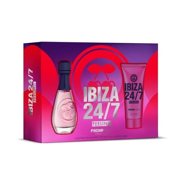 Puig Eau de Toilette Pacha Ibiza Feeling 24/7 de 80 ml con vaporizador, body milk 75 ml, estuche, para mujeres
