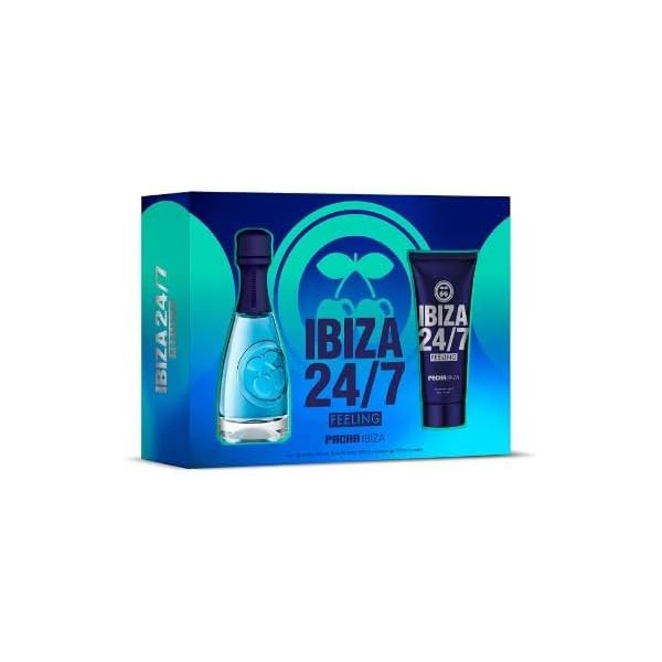 Puig Eau de Toilette Pacha Ibiza Feeling 24/7 de 100 ml con vaporizador, shower gel 75 ml, estuche, para hombres