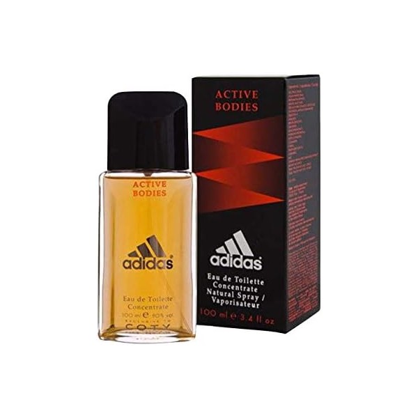 Coty Eau de Toilette Concentrate Active Bodies de Adidas, de 100 ml con vaporizador, con caja, para hombres