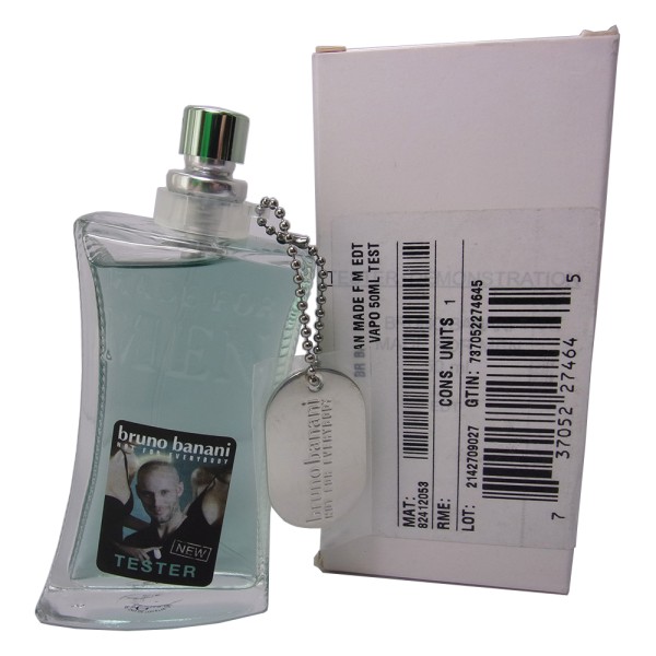 Tester Bruno Banani Eau de Toilette Made for Men, de 50 ml con vaporizador, sin tapón, para hombres