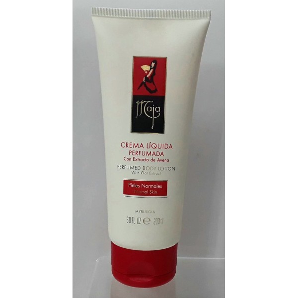 Myrurgia Crema Líquida Perfumada Maja, con extracto de Avena de 200 ml, para pieles normales, cuidados corporales