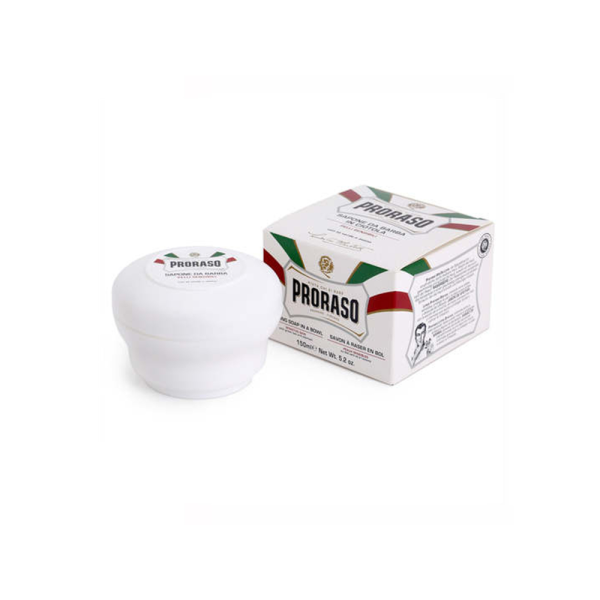 Proraso Jabón de Afeitar Sensitive Skin en tarro, de 150 ml, con caja, para hombres