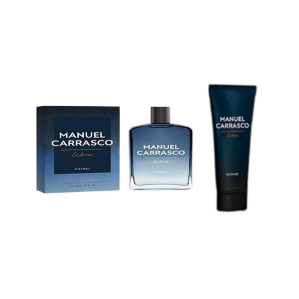 Puig Eau de Toilette Libre Intense de Manuel Carrasco de 100 ml, con vaporizador, after shave 75 ml, para hombres