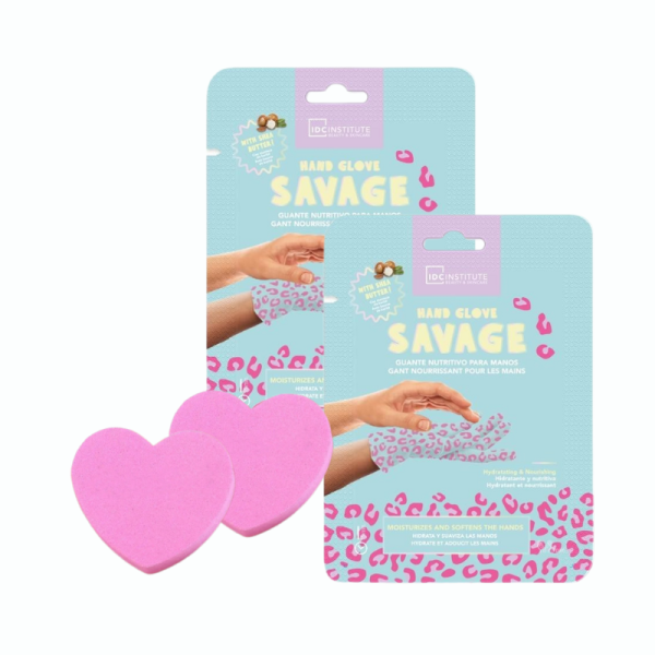 IDC Institute Mascarilla tipo guante nutritivo para manos, 2 unidades, 2 limas en forma de corazón, tratamientos unisex
