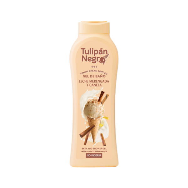 Briseis Gel de Baño Leche Merengada y Canela de Tulipán Negro, 650 ml, 1 unidad, cuidados corporales unisex
