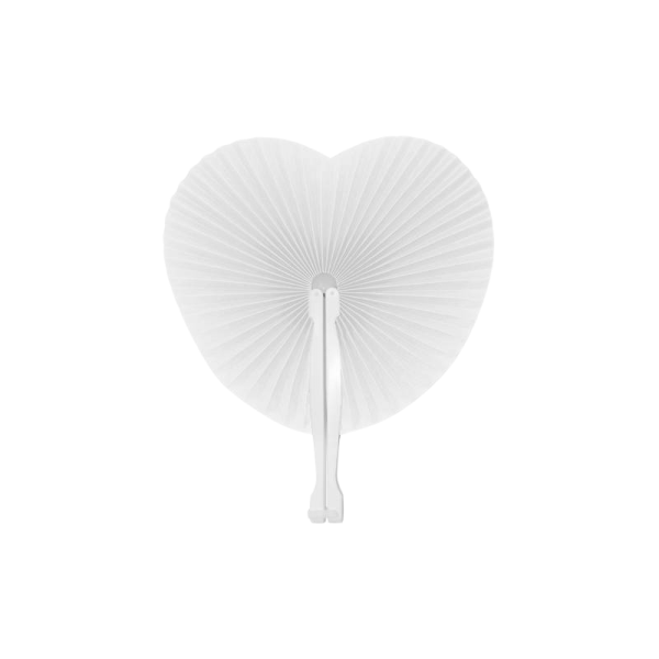 Pai Pai de papel en forma de Corazón en color Blanco de 14 cm, 1 unidad, para eventos