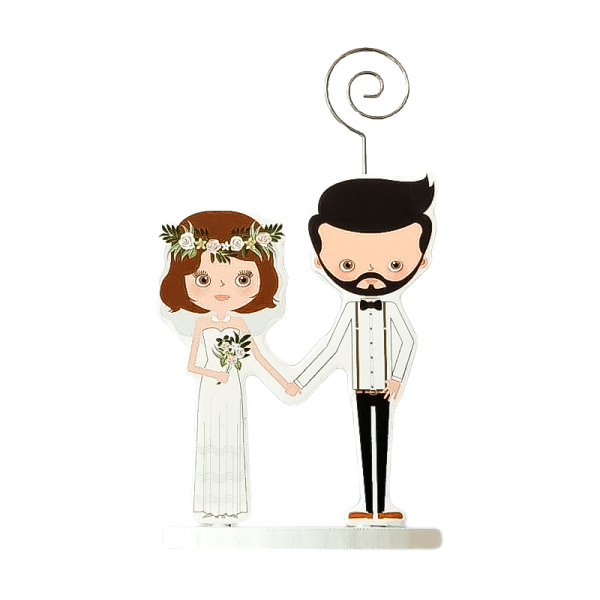 Pinza portafotos madera Weeding modelo novios, 1 unidad