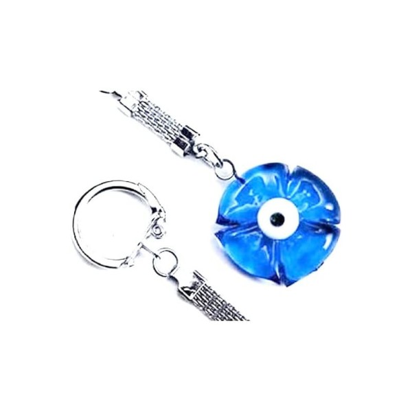 Llavero trébol con ojo turco de cristal, 1 unidad