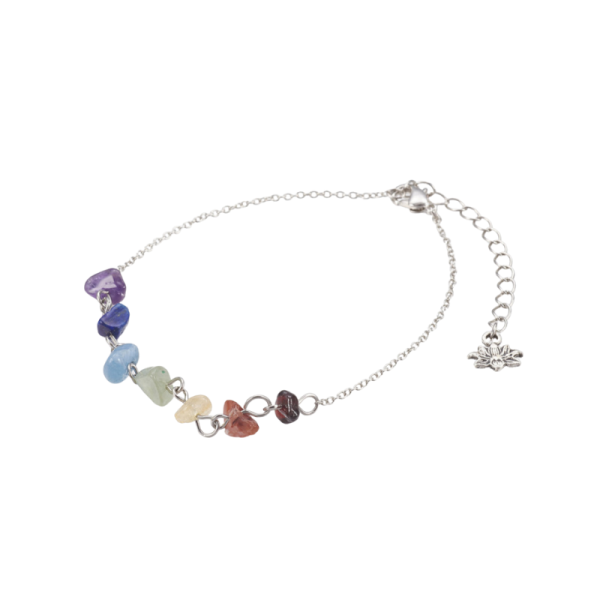 Tobillera de los 7 chakras con minerales, 1 unidad