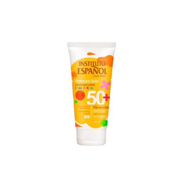 Instituto Español loción protector solar kids SPF 50, 1 unidad, protección solar corporal para niños
