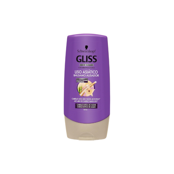 Gliss Bálsamo Liso Asiático, 100 ml, para cabellos rebeldes