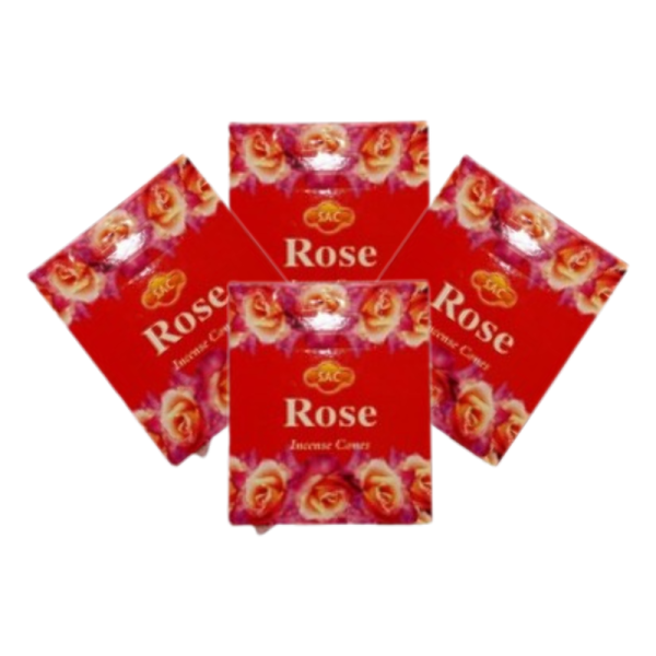 SAC Inciensos en Conos Rosa, 4 cajitas, 10 conos por cajita, incienso para el hogar