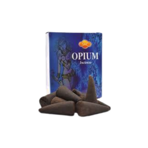 SAC Inciensos en Conos Opium, 4 cajitas, 10 conos por cajita, incienso para el hogar