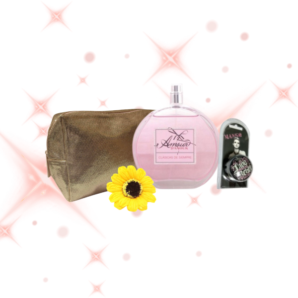 Pack Puig Eau de Toilette Amour d' Anouk de 100 ml con vaporizador, sin caja, bálsamo labial mango, colonias para mujeres