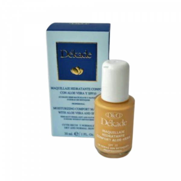 Dékade Maquillaje Hidratante Confort Aloe Vera, 30 ml, 1 unidad, con caja, maquillaje para el rostro