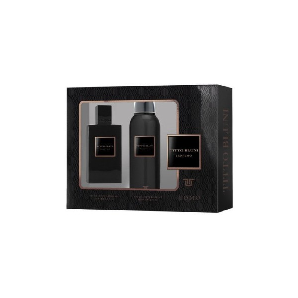 Ruy Eau de Toilette Profvmo de Titto Bluni de 75 ml con vaporizador, desodorante de 200 ml, estuche de colonia, para hombres