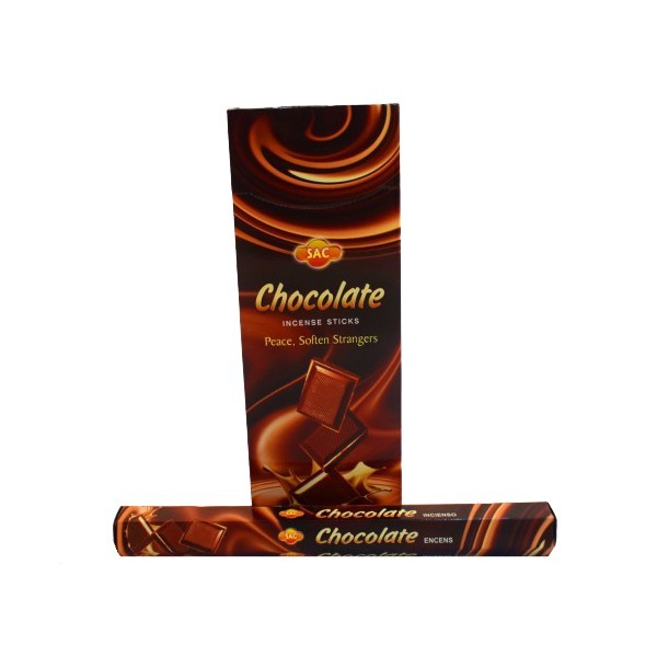 SAC Inciensos Hexagonales Chocolate, 6 cajitas, 20 varillas por cajita, incienso para el hogar